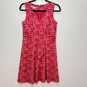Maggie London Red Roses Fit Flare Dress 6 Tea Party Garden Mothers Day Easter
